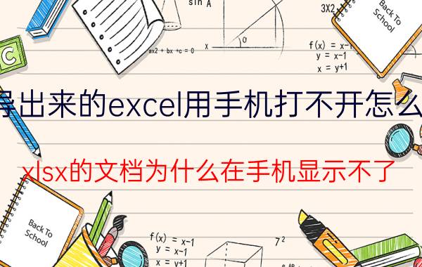 导出来的excel用手机打不开怎么办 xlsx的文档为什么在手机显示不了？